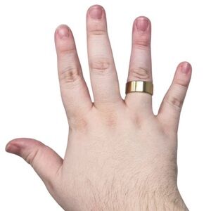 Vitaly Tungsten Wide Band Goldtone Ring Size 11 Streetwear Minimalist